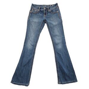 Miss Me Women’s Jeans Size 25 Signature Rise Boot Cut Denim Rhinestone Contrast